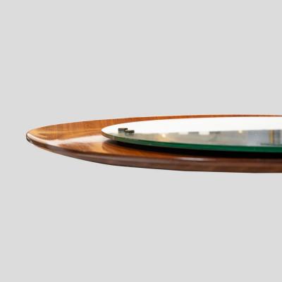 Circular teak plywood frame mirror by Stilcasa