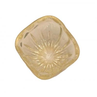 Citrine Yellow Murano Rigadon Glass Bowl