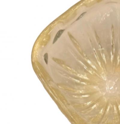 Citrine Yellow Murano Rigadon Glass Bowl