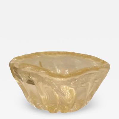 Citrine Yellow Murano Rigadon Glass Bowl