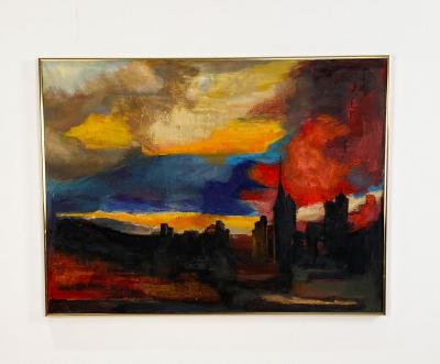 City Scape American Circa 1950