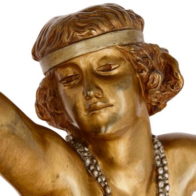 Claire Jeanne Roberte Colinet Art Deco gilt bronze sculpture of the Theban Dancer by CJR Colinet