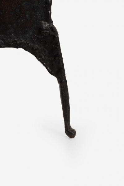 Claire McCarthy Falkenstein Brutalist Tripod Floor Sculpture c 1955 Blackened Steel Orange Crystal