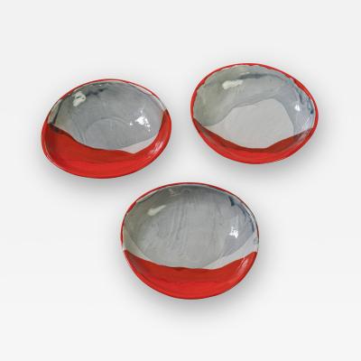 Claire de Lavallee Set of 3 ceramics Culs Rouges hommage a Louboutin