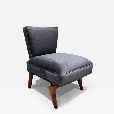 Clara Porset Dumas 1950s Modernism Gray Slipper Side Chair Cedar Wood Style Clara Porset Mexico