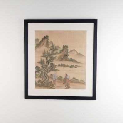Classic Chinese Landscape with Figures circa 1860