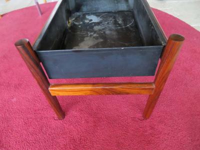 Classic Danish Modern Minimalist Rosewood Planter with Metal Insert