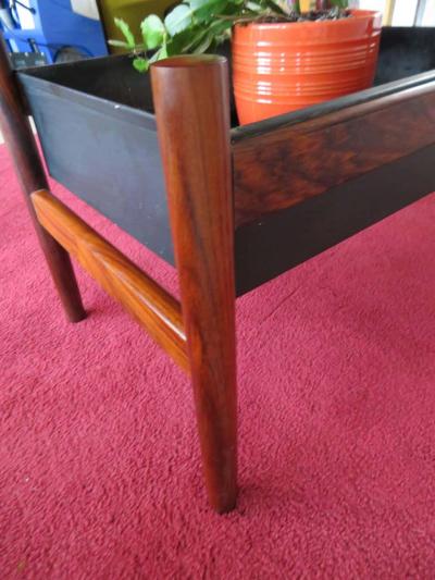 Classic Danish Modern Minimalist Rosewood Planter with Metal Insert