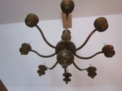 Classic Modern Traditional Brass Chandelier France 1940