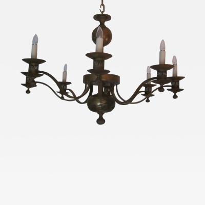 Classic Modern Traditional Brass Chandelier France 1940