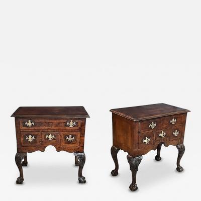 Classic Pair of Chippendale Style Walnut veneered Bedside Cabinets Side Tables