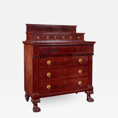 Classical Carved Mahogany Chest of Drawers or Dressing Bureau