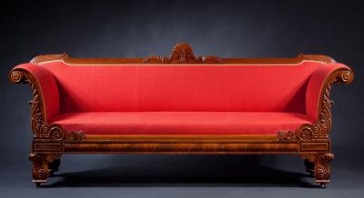 Classical Carved Mahogany Sofa