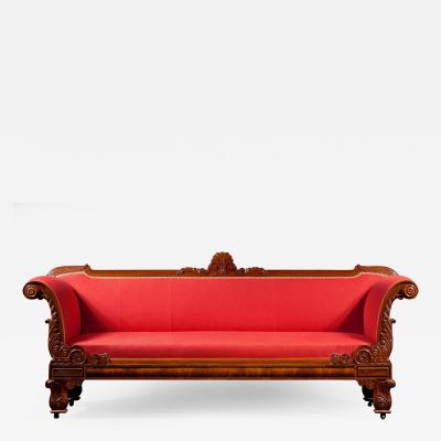 Classical Carved Mahogany Sofa