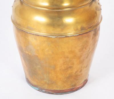 Classical Copper Brass Extra Large Urn with Lion Head Ring Handles
