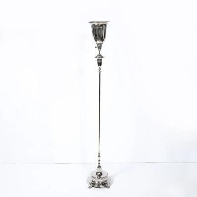 Classical Hollywood Regency Silvered Bronze Torchiere