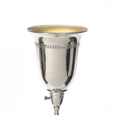 Classical Hollywood Regency Silvered Bronze Torchiere