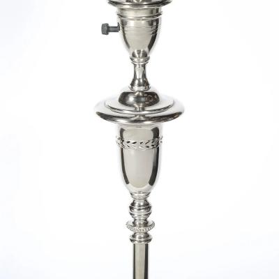 Classical Hollywood Regency Silvered Bronze Torchiere