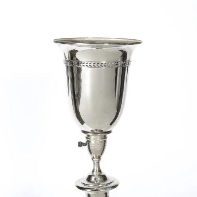 Classical Hollywood Regency Silvered Bronze Torchiere