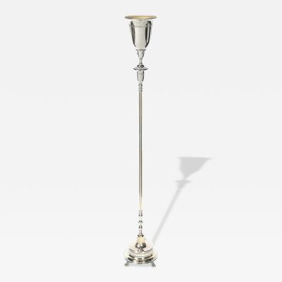Classical Hollywood Regency Silvered Bronze Torchiere