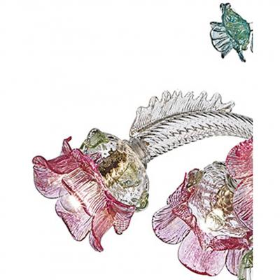 Classical Luxury Venetian Pink and Green Floreal Murano Glass Chandelier