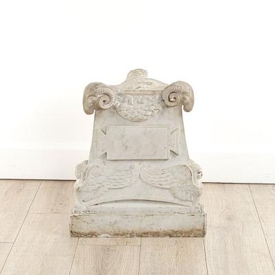 Classical White Marble Torch re Tripod Base Italian 19th Century or Earlier