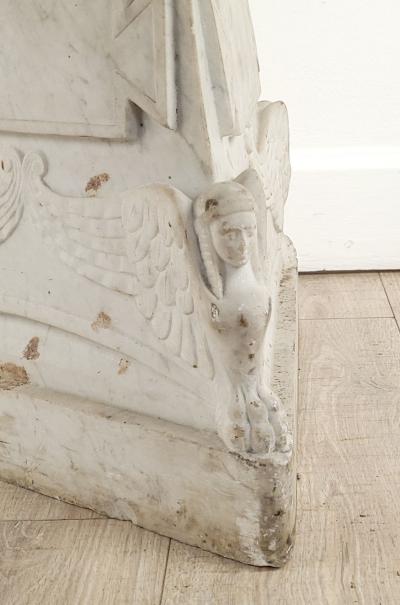 Classical White Marble Torch re Tripod Base Italian 19th Century or Earlier