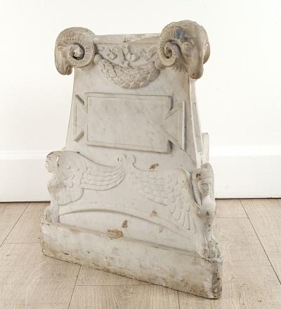 Classical White Marble Torch re Tripod Base Italian 19th Century or Earlier