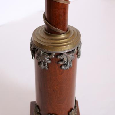 Classical Wood and Bronze Table Lamp Italy