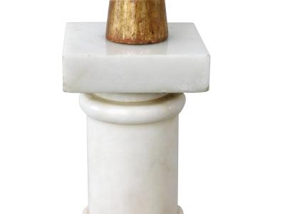 Classically inspired Italian 1950s Carrara Marble Columnar Lamp
