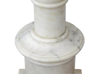 Classically inspired Italian 1950s Carrara Marble Columnar Lamp