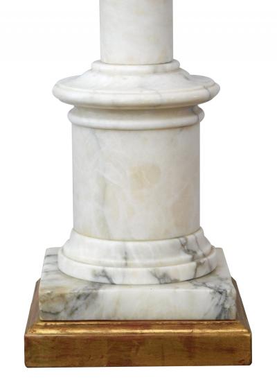 Classically inspired Italian 1950s Carrara Marble Columnar Lamp