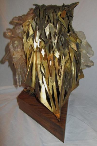 Claude Barbat Brutalist Owl Sculpture Attributed to French Sculptor Claude Barbat