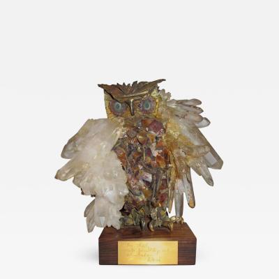 Claude Barbat Brutalist Owl Sculpture Attributed to French Sculptor Claude Barbat