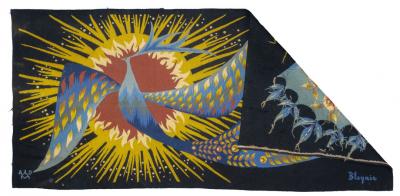 Claude Bleynie Mid Century French Tapestry Signed by Claude Bleynie 23 x 410