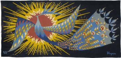 Claude Bleynie Mid Century French Tapestry Signed by Claude Bleynie 23 x 410
