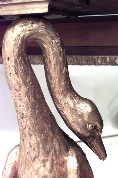 Claude Charles Saunier Pair of Saunier French Louis XVI Style Mahogany Mirrored Marble Console Tables