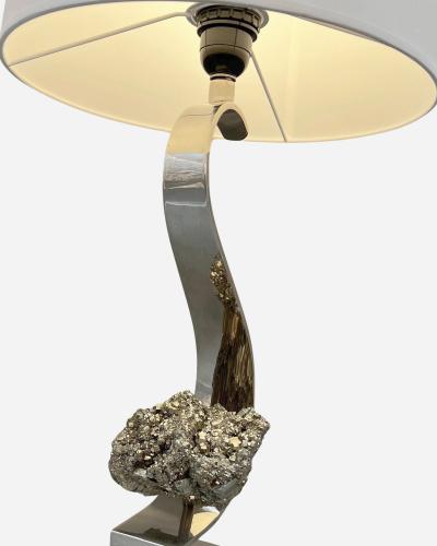 Claude De Muzac Pyrite table lamp by Claude de Muzac Paris France circa 1970