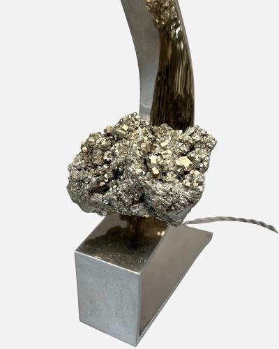 Claude De Muzac Pyrite table lamp by Claude de Muzac Paris France circa 1970