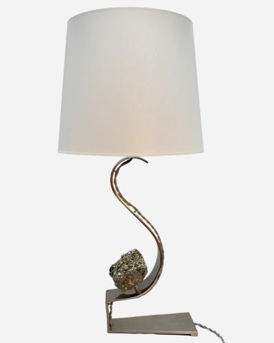 Claude De Muzac Pyrite table lamp by Claude de Muzac Paris France circa 1970