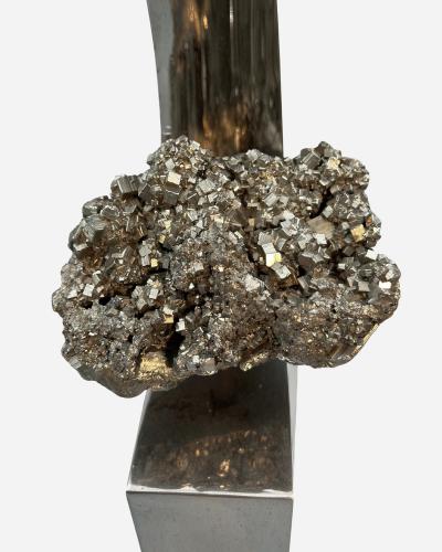 Claude De Muzac Pyrite table lamp by Claude de Muzac Paris France circa 1970