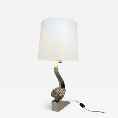 Claude De Muzac Pyrite table lamp by Claude de Muzac Paris France circa 1970