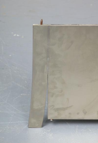 Claude De Muzac Rare Petrified Wood and Steel Side Table by Sculptor Claude De Muzac France