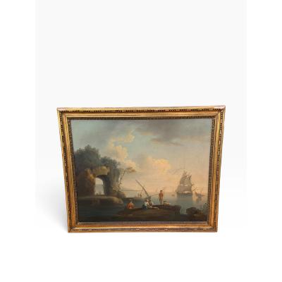 Claude Joseph Vernet Antique French Oil Painting in the Manner of Claude Joseph Vernet