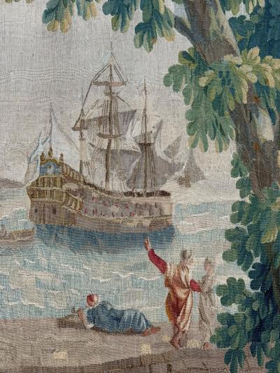 Claude Joseph Vernet The Arrival at the Port 18th Century French Antique Tapestry