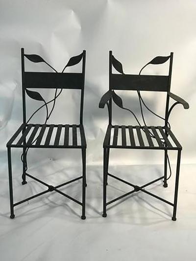 Claude Lalanne Outstanding Set of Outdoor Iron Garden Chairs in the manner of Claude Lalanne