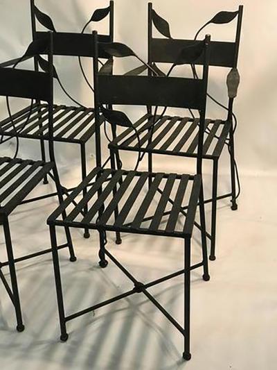 Claude Lalanne Outstanding Set of Outdoor Iron Garden Chairs in the manner of Claude Lalanne