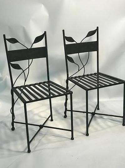 Claude Lalanne Outstanding Set of Outdoor Iron Garden Chairs in the manner of Claude Lalanne