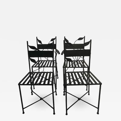 Claude Lalanne Outstanding Set of Outdoor Iron Garden Chairs in the manner of Claude Lalanne