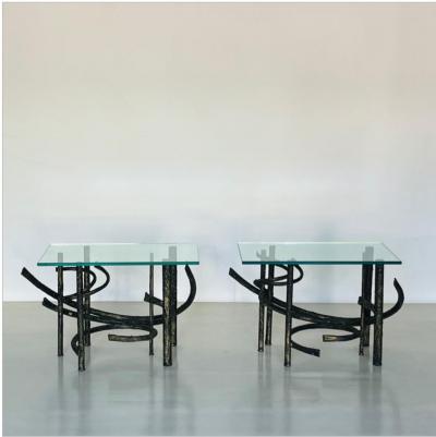 Claude Lalanne Pair of Brutalist End Tables in the Style of Claude Fran ois Xavier Lalanne
